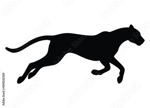 Dynamic silhouette of a black panther in full stride ready for action