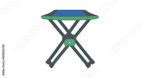 Obraz na płótnie Portable Folding Camping Stool with Colorful Fabric Seat.