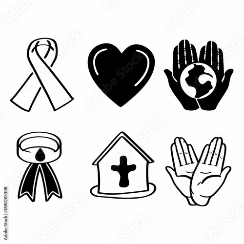 Set of charity and donation icons