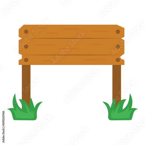 Vector wooden cartoon signs and banners isolated on white background, wooden planks, old wooden sign vector