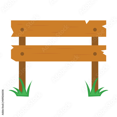 Vector wooden cartoon signs and banners isolated on white background, wooden planks, old wooden sign vector