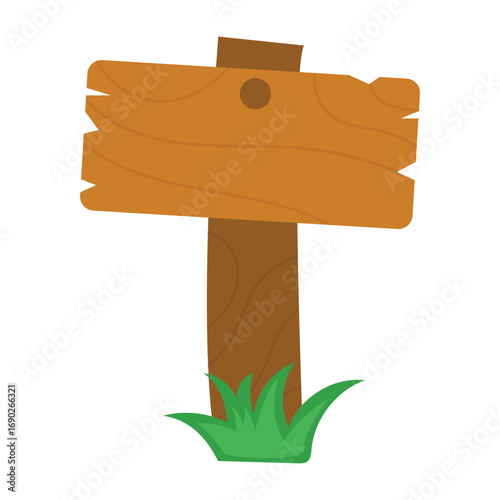 Vector wooden cartoon signs and banners isolated on white background, wooden planks, old wooden sign vector
