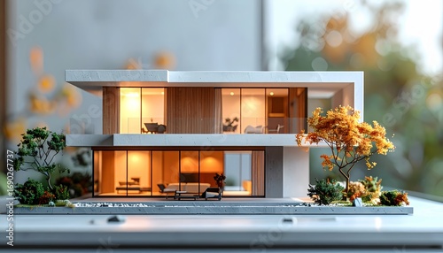 Modern Minimalist Home Miniature Model for Architecture
