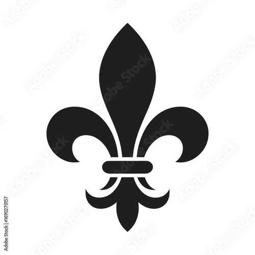 Elegant fleur-de-lis design element for vintage branding, royal symbols, and heraldic crests needs