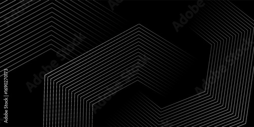 Black abstract background design. Modern wavy line pattern in monochrome colors. Premium stripe texture for banner, business backdrop