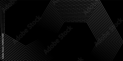 Black abstract background design. Modern wavy line pattern in monochrome colors. Premium stripe texture for banner, business backdrop