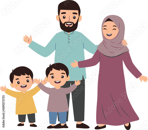 Happy Muslim Family Portrait