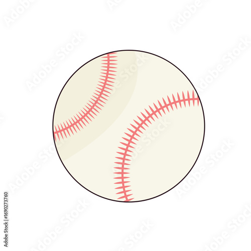Close up of a classic baseball with red stitches and white paneling isolated on a black background