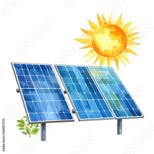 Solar panels generating clean energy from the sun for sustainable living.