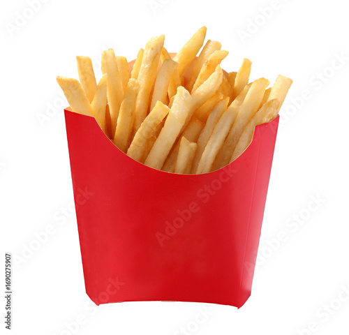 french fries in a red box png