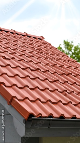 Roof tiles, close-up view
