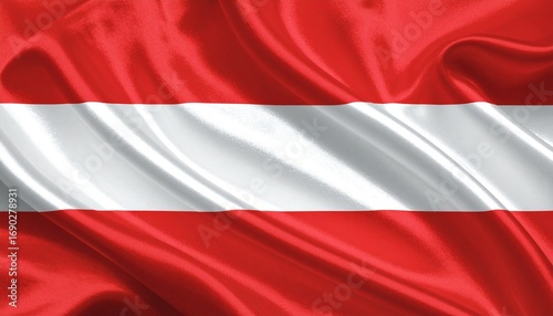 Free Download Waving Austrian national flag with vibrant red and white colors on silky fabric texture. - GFXLoad