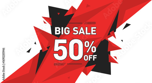 Don't miss out! Big sale event 50 percent off now, great for marketing and promotional campaigns