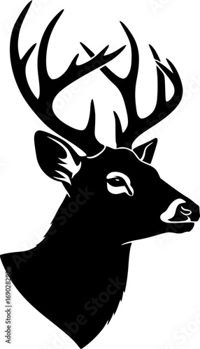Deer Head Svg, Deer Head Silhouette, Deer Antler Silhouette, Deer Antler Svg, Deer Head Vector, Deer Head Clipart.