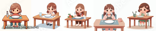 vector of a little boy who has no appetite