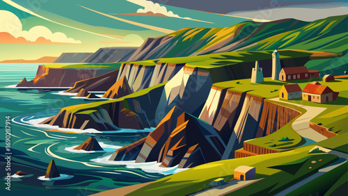 Copper Coast Geopark, Ireland – rugged coastal cliffs, historic mines, and vibrant geology reflect a blend of nature and human heritage.