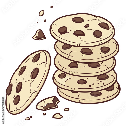 Cute cookies pattern background vector design