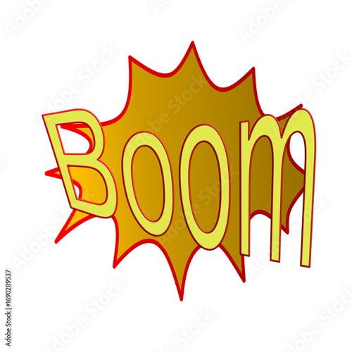 Comic boom cartoon A vibrant collection of comic-themed cartoon elements featuring bold lines and dynamic designs. This set includes comic speech bubbles with expressive texts like pow and boom