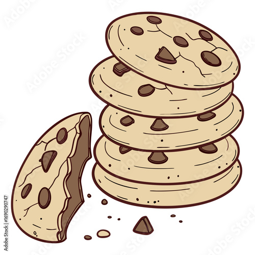 Cute cookies pattern background vector design