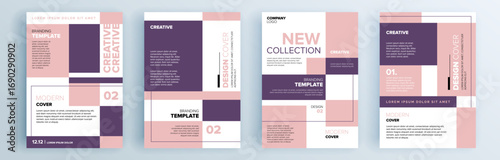 Modern abstract covers set, minimal covers design. Colorful geometric background, vector illustration.