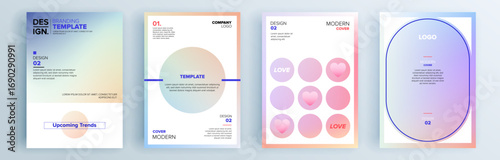 Modern abstract covers set, minimal covers design. Colorful geometric background, vector illustration.