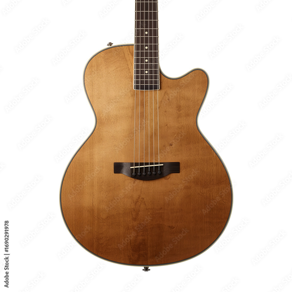 Obraz premium Acoustic Guitar on White Background