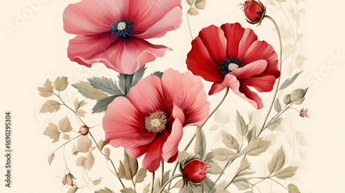 poppy flowers background