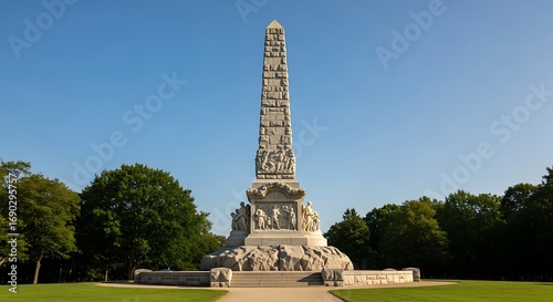 The Monumental Obelisk Stands Tall Against a Clear Blue Sky.