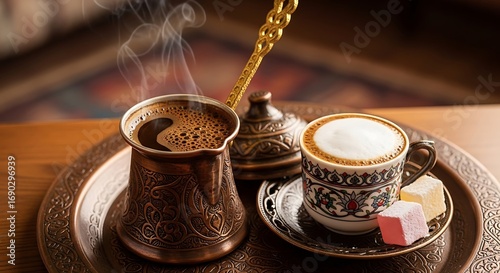 Traditional Turkish Coffee Experience with Delightful Turkish Delight.
