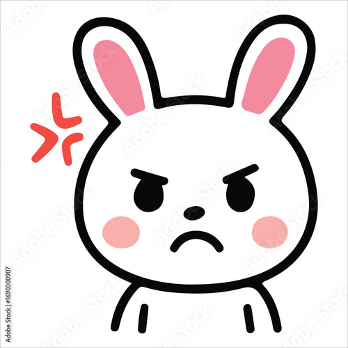 Smart Bunny with Round Glasses Cute Cartoon Illustration