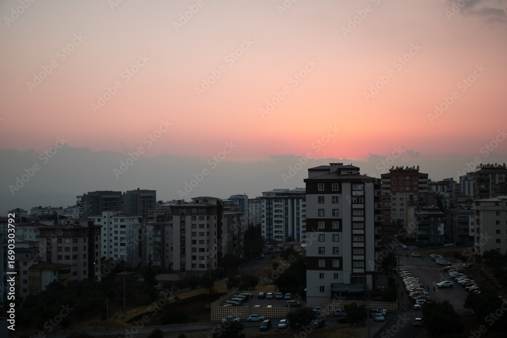 Fototapeta premium houses taken at sunset