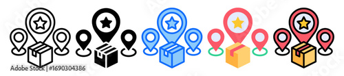 Brand Positioning icon Multi Style Vector Illustration