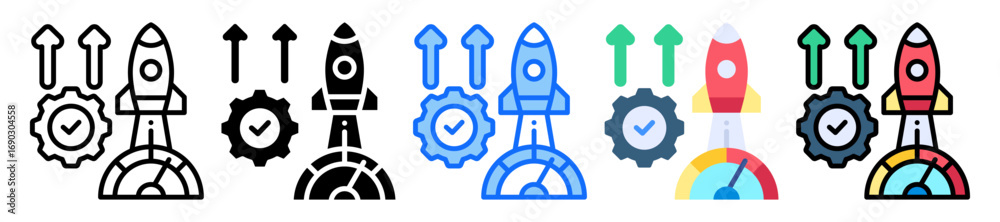 Obraz premium Productivity Boost icon Multi Style Vector Illustration