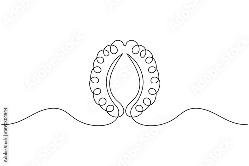 Continuous line art brain illustration perfect for education, psychology, science, and medical concepts