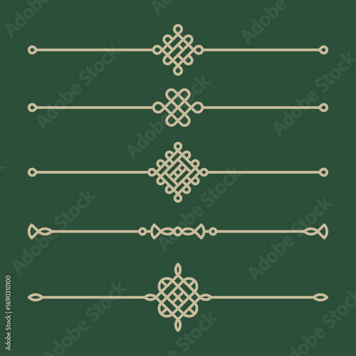 한국 전통 매듭 라인 벡터 일러스트