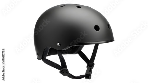 Sleek Black Bicycle Helmet Mockup Safety Gear for Cyclists & Skateboarding, Protective Headgear for Sports Presentation