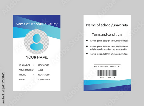 Modern Corporate Employee ID Card Template Clean Office Identity Card Vector.