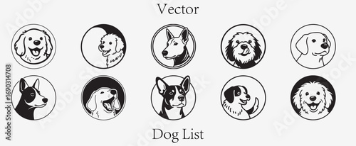 Vector Dog Icon Collection