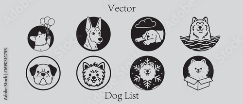 Vector Dog Icon Collection
