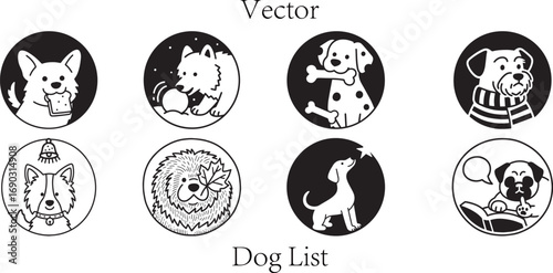 Vector Dog Icon Collection