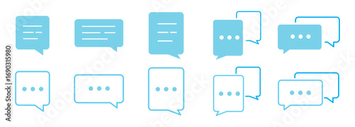 Message icon, conversation icon isolated on white background. Comment icon speech bubble symbol. Chat icon set. Vector illustration, EPS 10