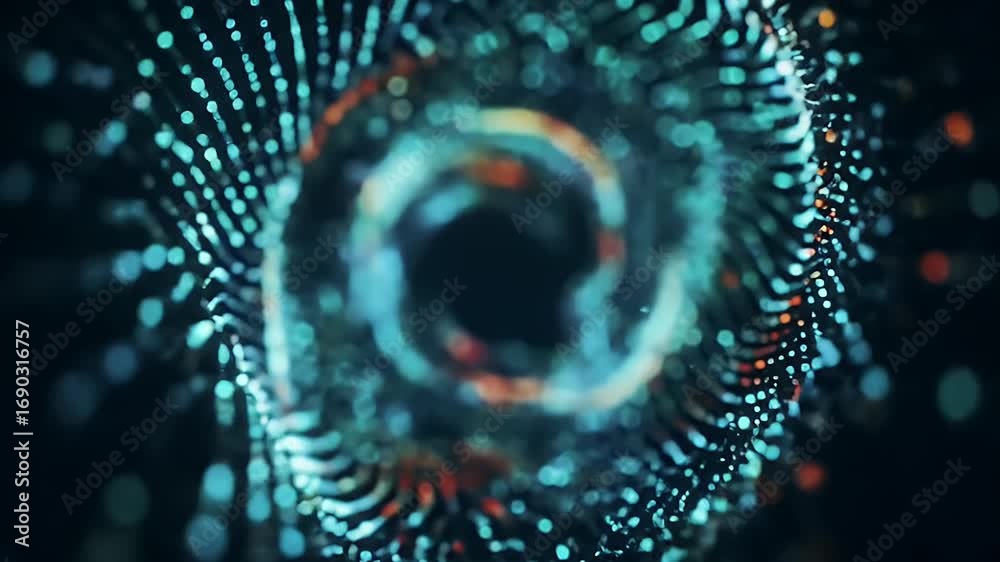 custom made wallpaper toronto digitalAbstract Digital Art Swirl Tunnel of Blue and Orange Particles