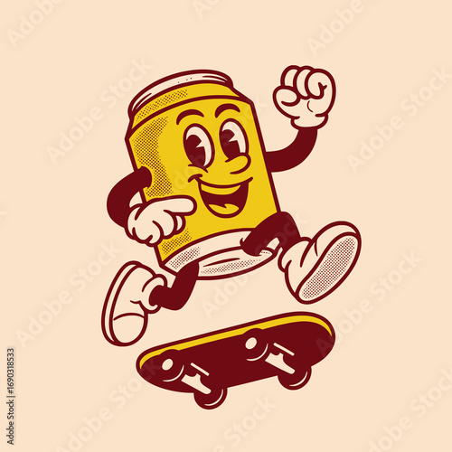 Soda Can Skater Mascot Vector Illustration

 

 
