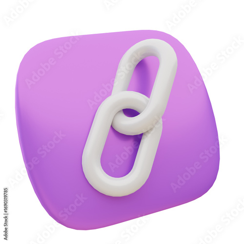 3d illustration of link button for icons sign and symbols.3d render.