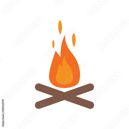 Campfire Glow Illuminates Serene Woodland Night Scene with Crackling Flames and Embers