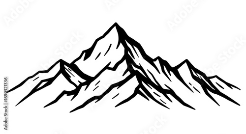 Majestic Mountain Peaks A Bold and Striking Vector Illustration for Outdoor Enthusiasts