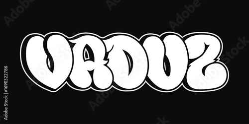 Graffiti Wordmark VADUZ on Black
