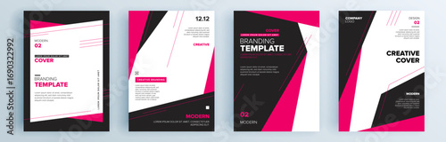 Modern abstract covers set, minimal covers design. Colorful geometric background, vector illustration.