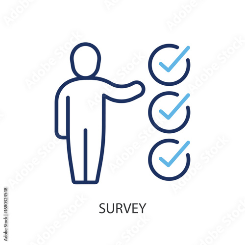 Survey thin line vector icons.