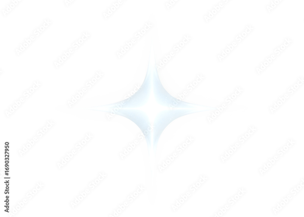 Obraz premium Bright White Four Pointed Star Sparkle Effect Isolated shine light isolated on a transparent background